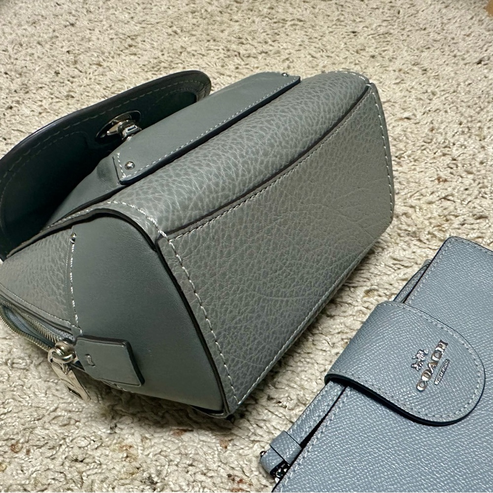 Mini Coach Faye Gray Leather Backpack - Picture 4 of 16